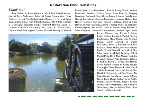 Water Mill Museum newsletter cover, Spring 2021.